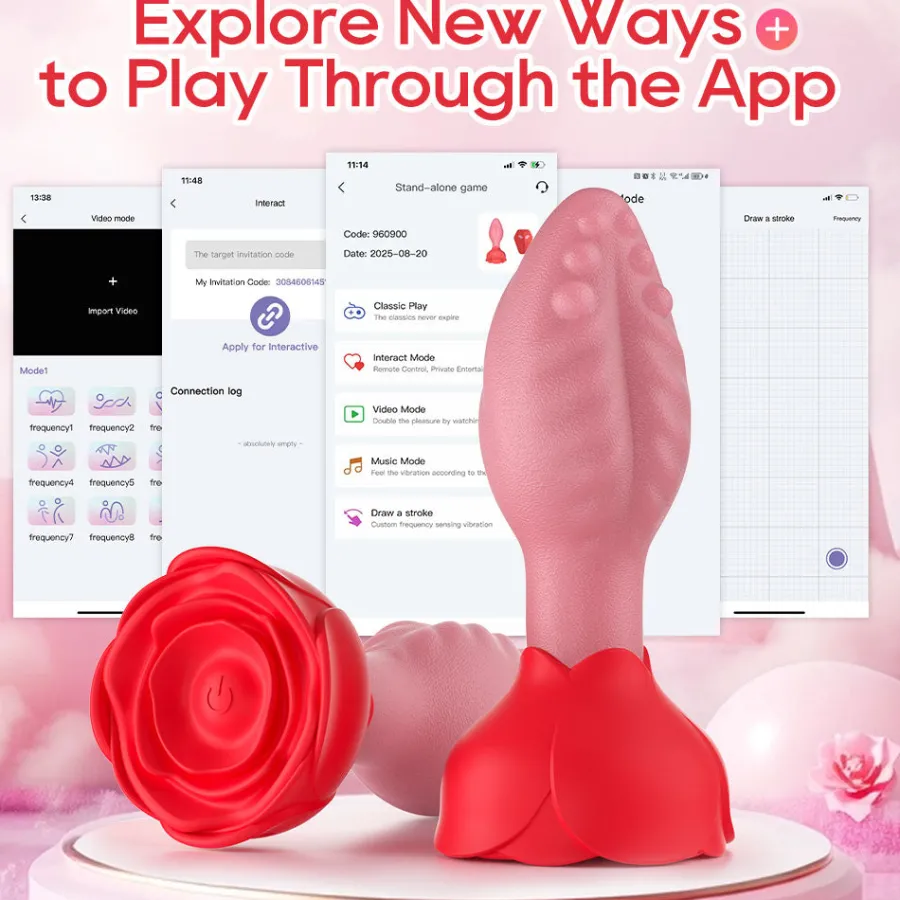 marielove Xxl Vibrator|Paarvibrator|Anal Vibrator Plug Vibration App GM-561 Rot