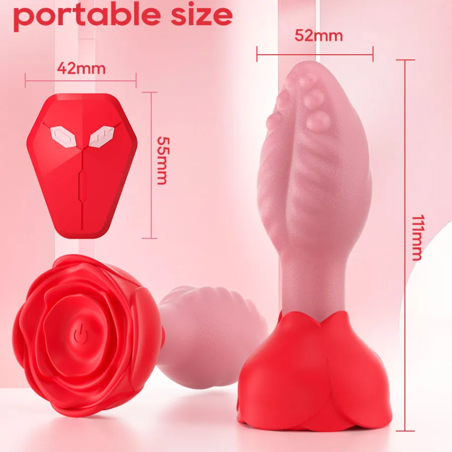 marielove Xxl Vibrator|Paarvibrator|Anal Vibrator Plug Vibration App GM-561 Rot