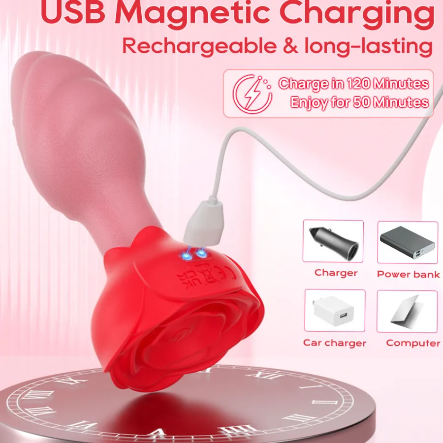 marielove Xxl Vibrator|Paarvibrator|Anal Vibrator Plug Vibration App GM-561 Rot