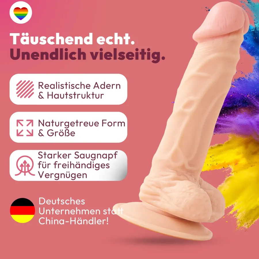 marielove Anal Dildo|Dildo Für Männer|21cm Dildo no Vibrator Sex Toy Saugnapf Penis Anal PVC 3D Adern Hoden