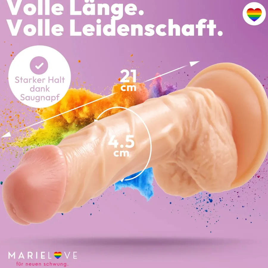 marielove Anal Dildo|Dildo Für Männer|21cm Dildo no Vibrator Sex Toy Saugnapf Penis Anal PVC 3D Adern Hoden