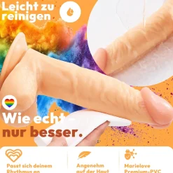 marielove Anal Dildo|Dildo Für Männer|21cm Dildo no Vibrator Sex Toy Saugnapf Penis Anal PVC 3D Adern Hoden
