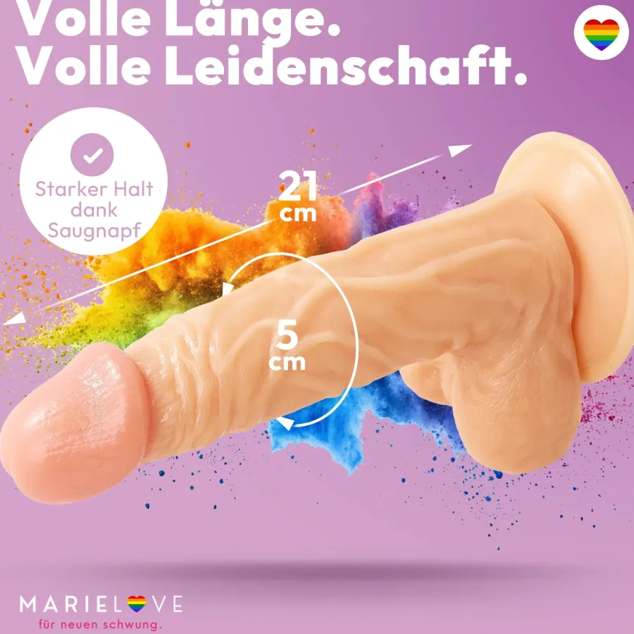 marielove Anal Dildo|Dildo Für Männer|21cm Dildo no Vibrator Sex Toy Saugnapf Penis Anal PVC 3D Adern Hoden
