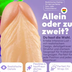 marielove Anal Dildo|Dildo Für Männer|20cm Dildo no Vibrator Sex Toy Saugnapf Penis Anal PVC 3D Adern Hoden