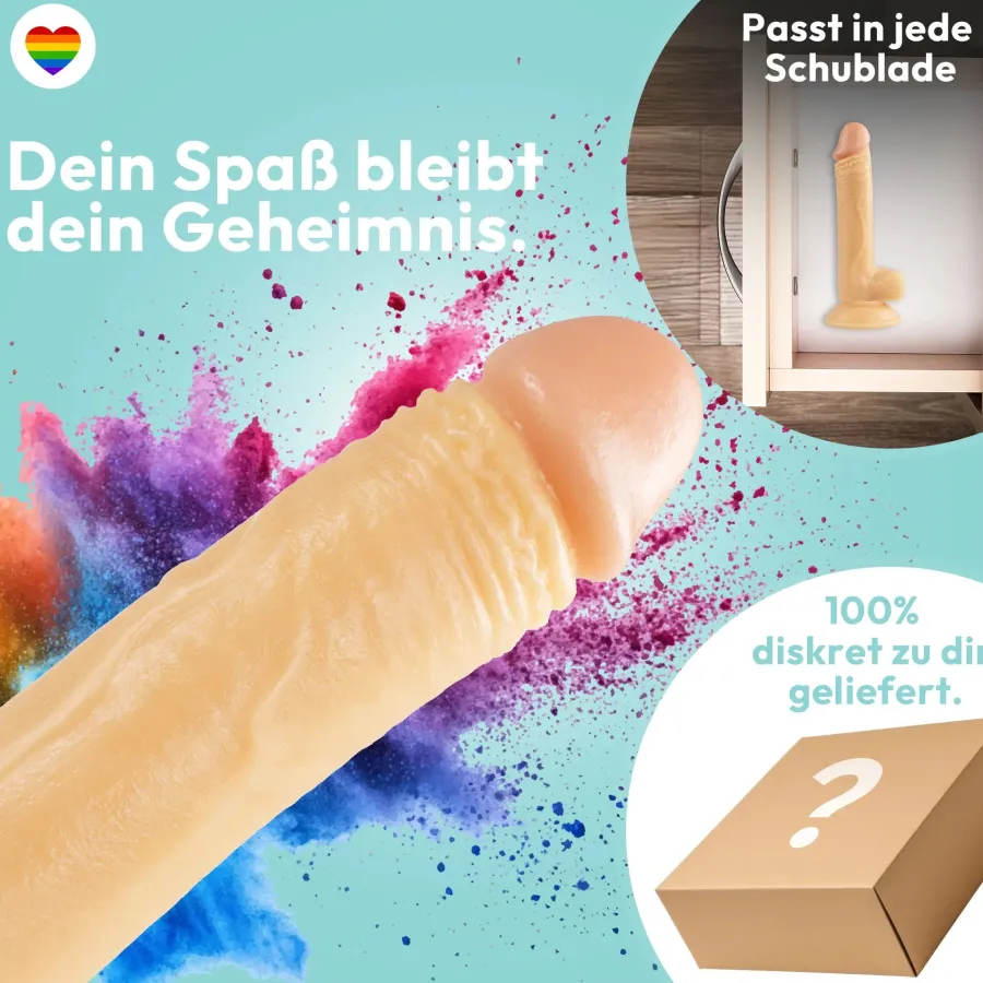 marielove Anal Dildo|Dildo Für Männer|20cm Dildo no Vibrator Sex Toy Saugnapf Penis Anal PVC 3D Adern Hoden