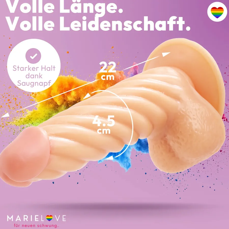 marielove Anal Dildo|Dildo Für Männer|22cm Dildo no Vibrator Sex Toy Saugnapf Penis Anal PVC 3D Adern Hoden gewellt