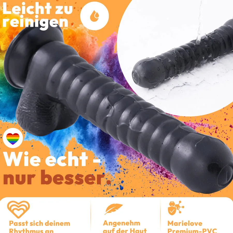 marielove Anal Dildo|Dildo Für Männer|27cm Dildo no Vibrator Sex Toy Saugnapf Penis Anal PVC 3D Adern Hoden