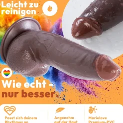 marielove Anal Dildo|Dildo Für Männer|21cm Dildo no Vibrator Sex Toy Saugnapf Penis Anal PVC 3D Adern Hoden