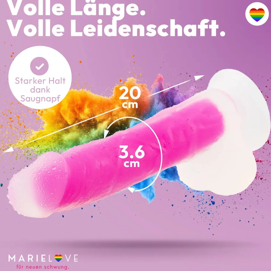 marielove Anal Dildo|Saugnapfdildo|20cm Dildo no Vibrator Sex Toy Saugnapf Penis Anal Silikon 3D Adern Hoden