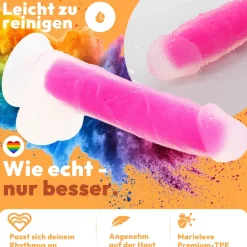 marielove Anal Dildo|Saugnapfdildo|20cm Dildo no Vibrator Sex Toy Saugnapf Penis Anal Silikon 3D Adern Hoden