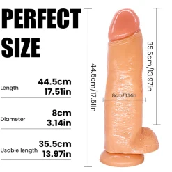 marielove Anal Dildo|Saugnapfdildo|33cm Dildo no Vibrator Sex Toy Saugnapf Penis Anal PVC 3D Adern Hoden