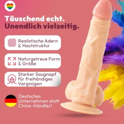 marielove Anal Dildo|Dildo Für Männer|25cm Dildo no Vibrator Sex Toy Saugnapf Penis Anal PVC 3D Adern Hoden