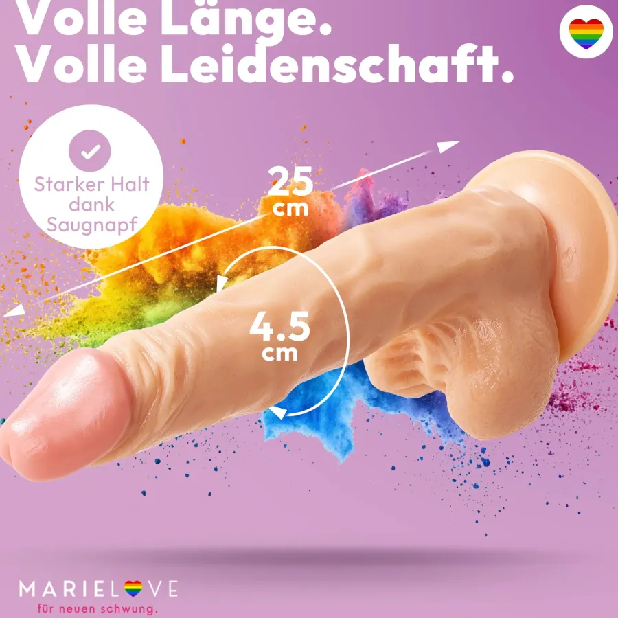marielove Anal Dildo|Dildo Für Männer|25cm Dildo no Vibrator Sex Toy Saugnapf Penis Anal PVC 3D Adern Hoden