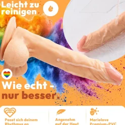 marielove Anal Dildo|Dildo Für Männer|25cm Dildo no Vibrator Sex Toy Saugnapf Penis Anal PVC 3D Adern Hoden
