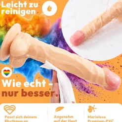 marielove Anal Dildo|Dildo Für Männer|26cm Dildo no Vibrator Sex Toy Saugnapf Penis Anal PVC 3D Adern Hoden