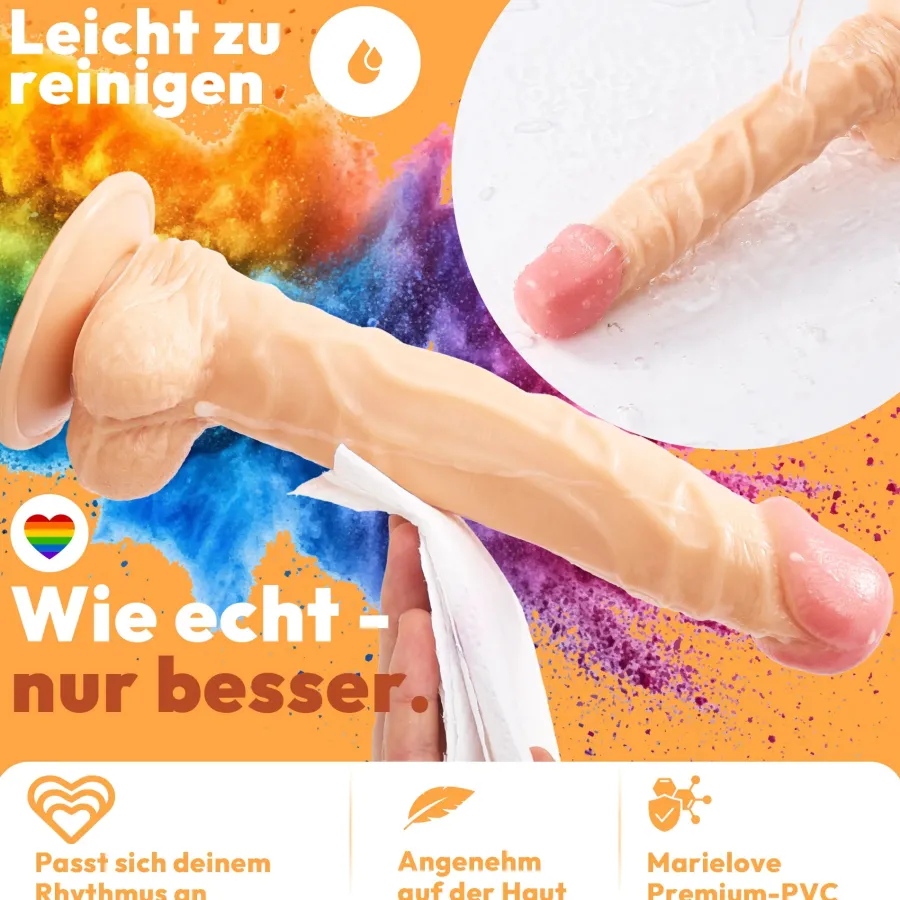 marielove Anal Dildo|Dildo Für Männer|26cm Dildo no Vibrator Sex Toy Saugnapf Penis Anal PVC 3D Adern Hoden
