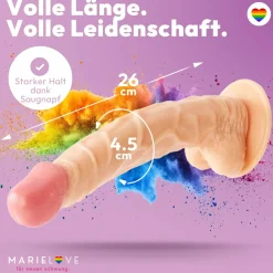 marielove Anal Dildo|Dildo Für Männer|26cm Dildo no Vibrator Sex Toy Saugnapf Penis Anal PVC 3D Adern Hoden