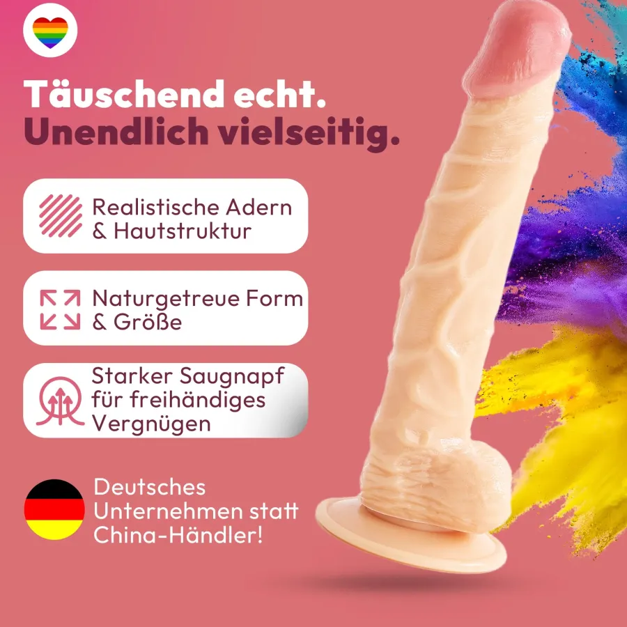 marielove Anal Dildo|Dildo Für Männer|26cm Dildo no Vibrator Sex Toy Saugnapf Penis Anal PVC 3D Adern Hoden