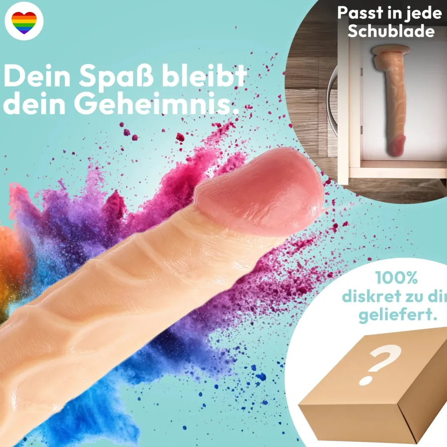 marielove Anal Dildo|Dildo Für Männer|26cm Dildo no Vibrator Sex Toy Saugnapf Penis Anal PVC 3D Adern Hoden