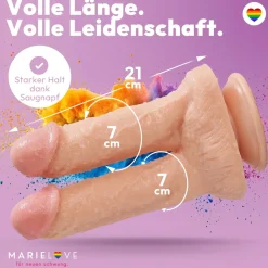 marielove Anal Dildo|Saugnapfdildo|21cm Doppel Dildo no Vibrator Sex Toy Saugnapf Penis Anal PVC 3D Adern Hoden