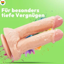 marielove Anal Dildo|Saugnapfdildo|21cm Doppel Dildo no Vibrator Sex Toy Saugnapf Penis Anal PVC 3D Adern Hoden