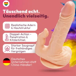 marielove Anal Dildo|Saugnapfdildo|17cm Doppel Dildo no Vibrator Sex Toy Saugnapf Penis Anal PVC 3D Adern Hoden