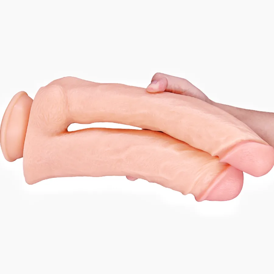 marielove Anal Dildo|Saugnapfdildo|33cm Doppel Dildo no Vibrator Sex Toy Saugnapf Penis Anal PVC 3D Adern Hoden