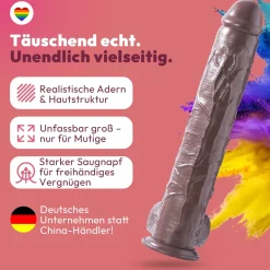 marielove Anal Dildo|Saugnapfdildo|49cm XXL Dildo 3D Adern Hoden