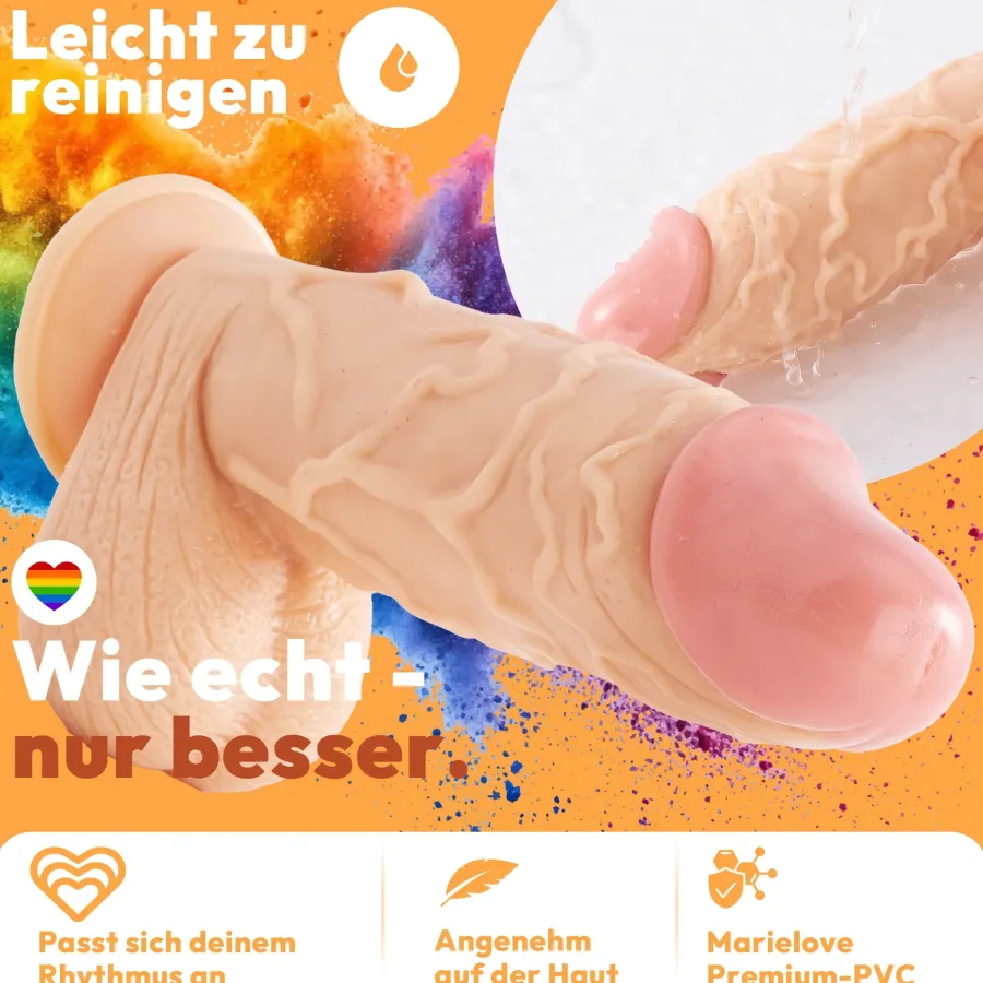 marielove Anal Dildo|Dildo Für Männer|26cm XXL Dildo no Vibrator Sex Toy Saugnapf Penis Anal PVC 3D Adern Hoden