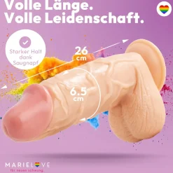 marielove Anal Dildo|Dildo Für Männer|26cm XXL Dildo no Vibrator Sex Toy Saugnapf Penis Anal PVC 3D Adern Hoden