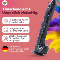 marielove Anal Dildo|Dildo Für Männer|37cm XXL Dildo no Vibrator Sex Toy Saugnapf Penis Anal PVC 3D Adern Hoden