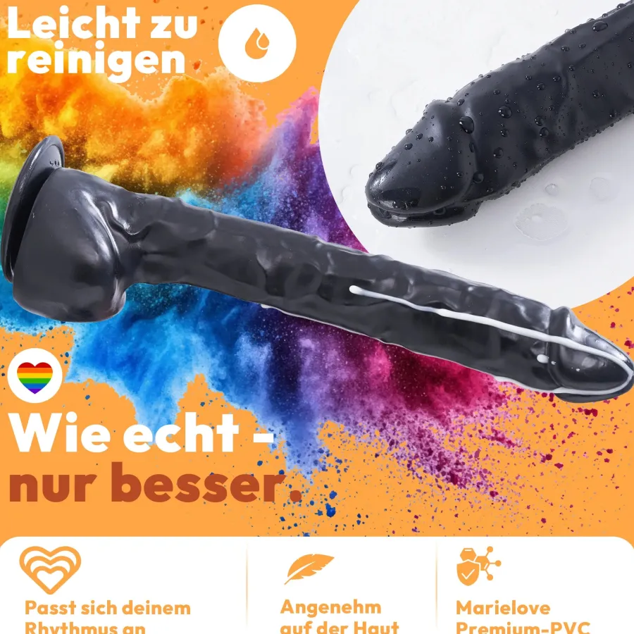 marielove Anal Dildo|Dildo Für Männer|37cm XXL Dildo no Vibrator Sex Toy Saugnapf Penis Anal PVC 3D Adern Hoden