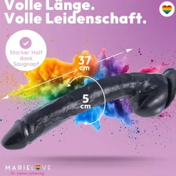 marielove Anal Dildo|Dildo Für Männer|37cm XXL Dildo no Vibrator Sex Toy Saugnapf Penis Anal PVC 3D Adern Hoden