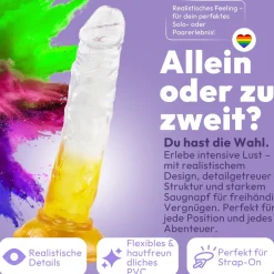 marielove Anal Dildo|Saugnapfdildo|Dildo 20cm mit Saugnapf – Realistisch, 4 Farben