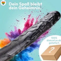 marielove Realistischer Dildo|Saugnapfdildo|Dildo XXL 36cm mit Saugnapf – Riesendildo, Schwarz
