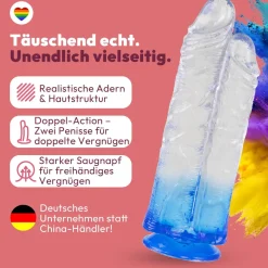 marielove Anal Dildo|Saugnapfdildo|Doppelkopf-Dildo mit Saugnapf Ø 8 cm 4 Farben