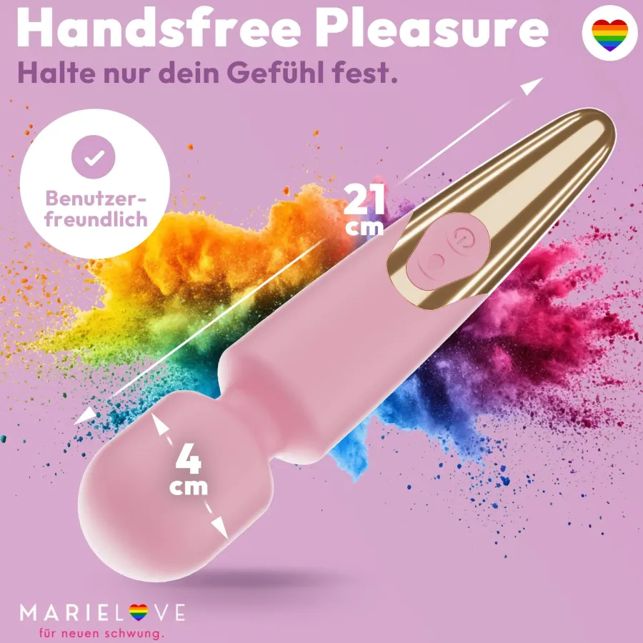 marielove Massagestäbe|Magic Wand Vibrator|Elaria Wand Massagegerät 10 Stufen sehr stark Massagestab Akku Vibrator Sexspielzeug