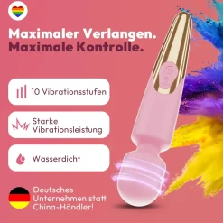 marielove Massagestäbe|Magic Wand Vibrator|Elaria Wand Massagegerät 10 Stufen sehr stark Massagestab Akku Vibrator Sexspielzeug