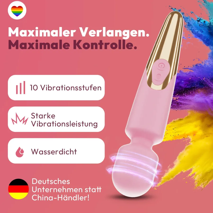 marielove Massagestäbe|Magic Wand Vibrator|Elaria Wand Massagegerät 10 Stufen sehr stark Massagestab Akku Vibrator Sexspielzeug