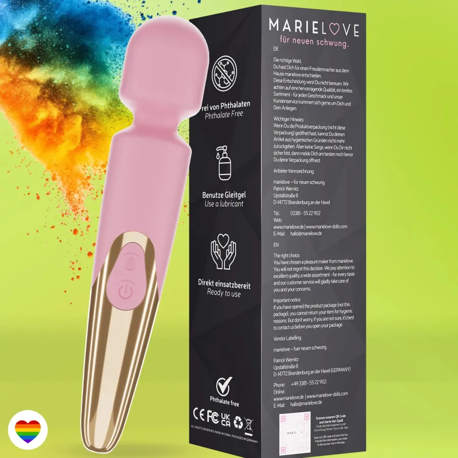 marielove Massagestäbe|Magic Wand Vibrator|Elaria Wand Massagegerät 10 Stufen sehr stark Massagestab Akku Vibrator Sexspielzeug
