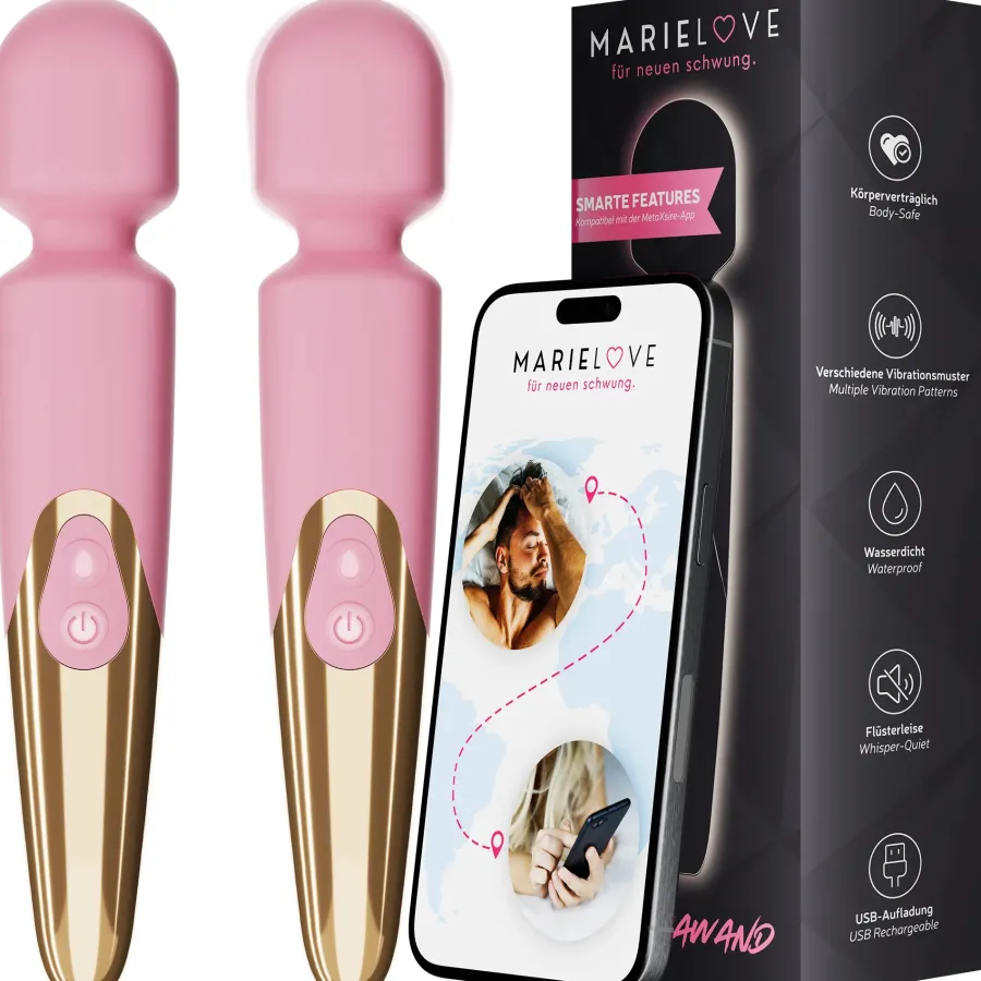 marielove Massagestäbe|Magic Wand Vibrator|Elaria Wand Massagegerät 10 Stufen sehr stark Massagestab Akku Vibrator Sexspielzeug