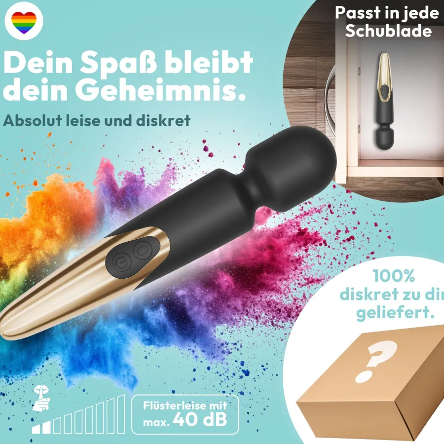 marielove Massagestäbe|Magic Wand Vibrator|Elaria Wand Massagegerät 10 Stufen sehr stark Massagestab Akku Vibrator Sexspielzeug