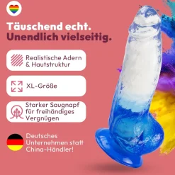 marielove Anal Dildo|Saugnapfdildo|Extrem gebogener Dildo mit Saugnapf 21 cm 4 Farben