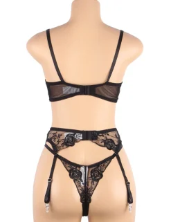 marielove Bikini Sets|Floral Embroidery Underwire Lingerie Set – Bra & Garter, Sexy High-Quality