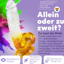 marielove Anal Dildo|Saugnapfdildo|Gebogener Dildo mit Saugnapf 21,5 cm 4 Farben