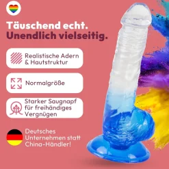 marielove Anal Dildo|Saugnapfdildo|Glatter Dildo mit Saugnapf 20 cm 4 Farben