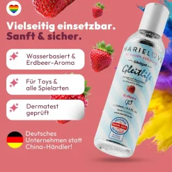 marielove Zubehör Für Dolls|Gleitgel|Gleitgel Wasserbasiert 250ml Silikon Sexspielzeug Erdbeer Geschmack essbar