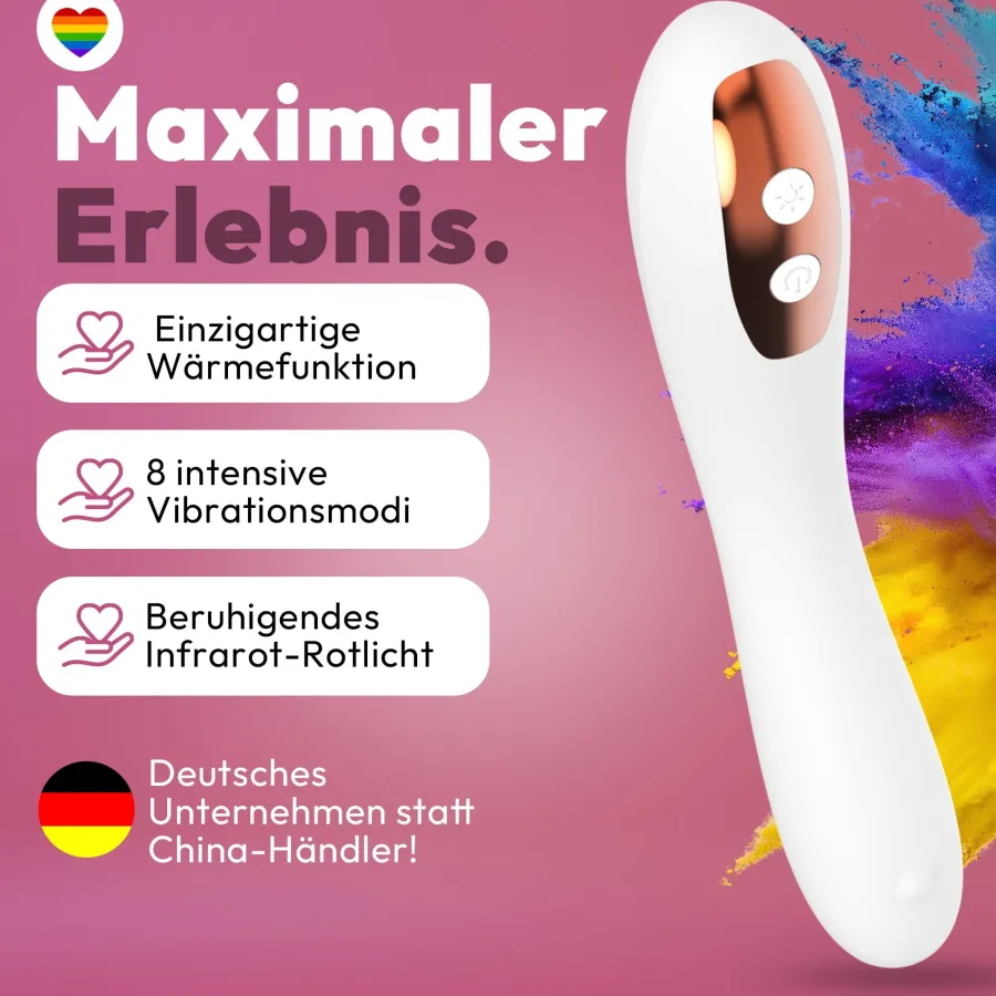 marielove Xxl Vibrator|Paarvibrator|G-Punkt Vibrator mit Wärmefunktion & Rotlicht
