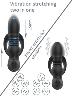 marielove Stossvibrator|Vibrator Mit Fernbedienung|Analvibrator Penis-Hoden-Ring mit Analvibrator
