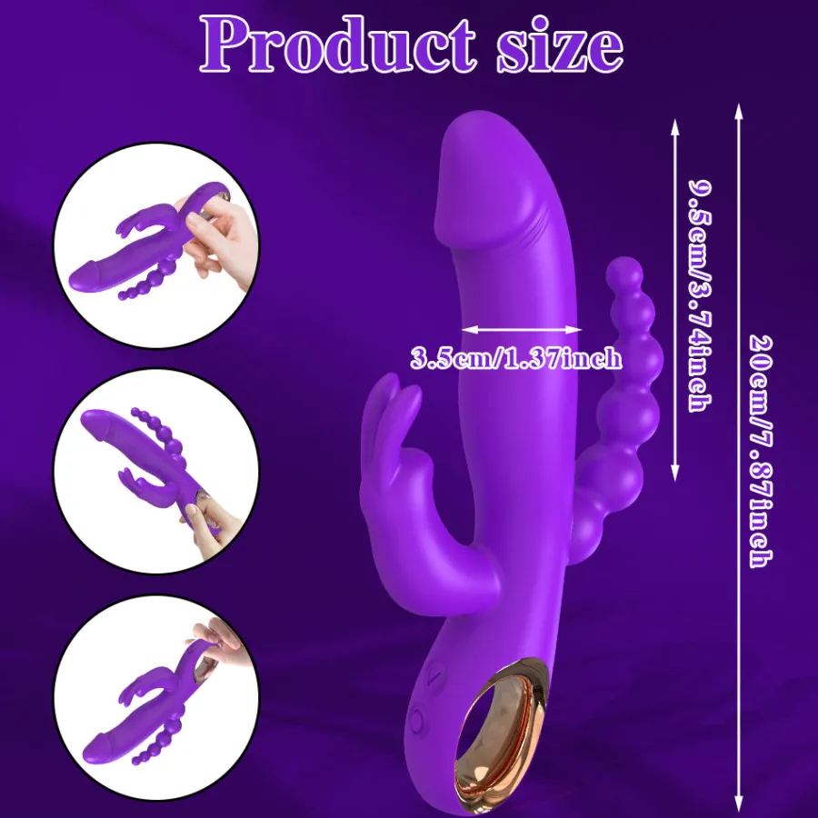 marielove Rabbit Vibrator|Stossvibrator|20cm Rabbit Vibrator 3in1 Stimulation